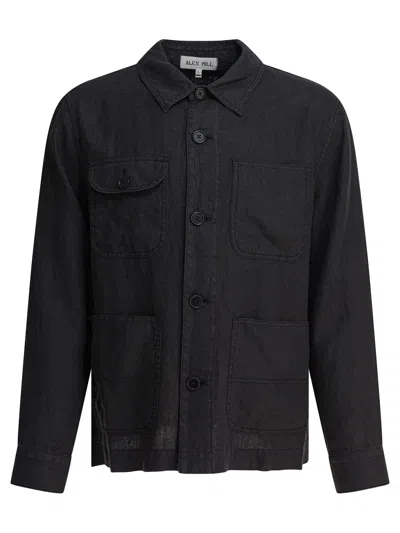 Alex Mill Garment Dyed Work Jacket In Linen In Black