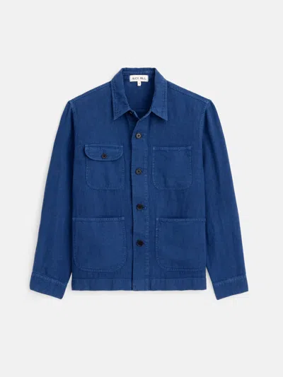Alex Mill Garment Dyed Work Jacket In Linen In French Navy