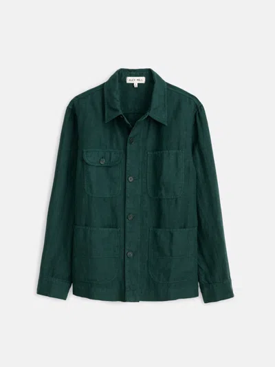 Alex Mill Garment Dyed Work Jacket In Linen In Pine Grove