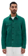 Alex Mill Garment Dyed Work Jacket In Recycled Denim In Jadeite