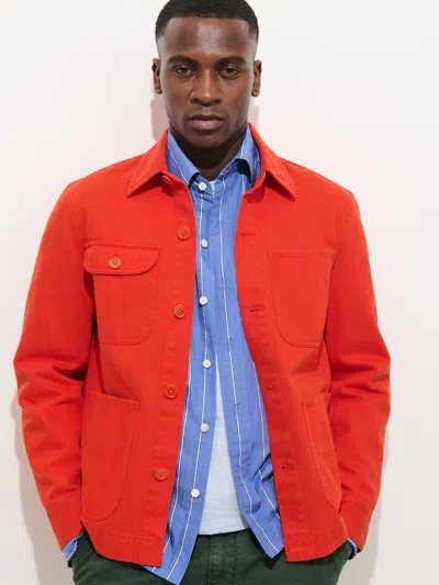 Alex Mill Garment Dyed Work Jacket In Recycled Denim In Red