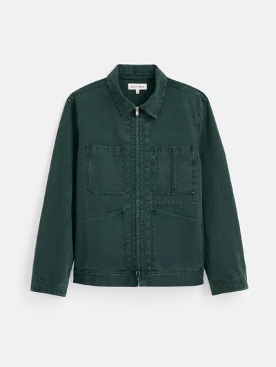 Alex Mill Garment Dyed Zip Work Jacket In Canvas In Pine Grove