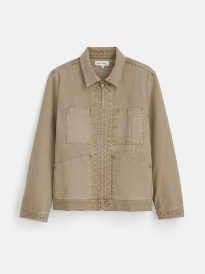 Alex Mill Garment Dyed Zip Work Jacket In Canvas In Stoneware