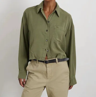 Alex Mill Gemma Button Down Lyocell Shirt In Faded Olive In Green