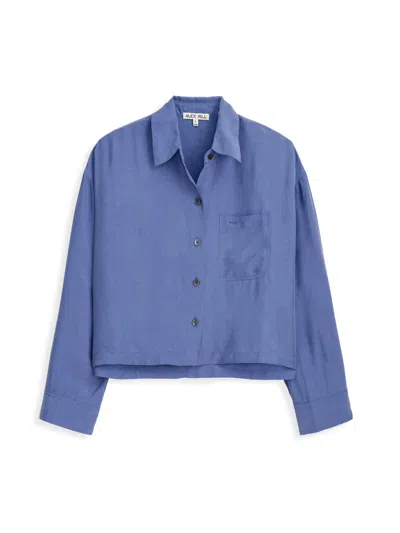 Alex Mill Gemma Top In Cupro In Wild Blueberry