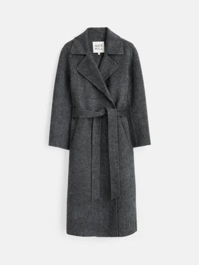Alex Mill Georgia Wrap Coat In Wool Alpaca In Dark Grey