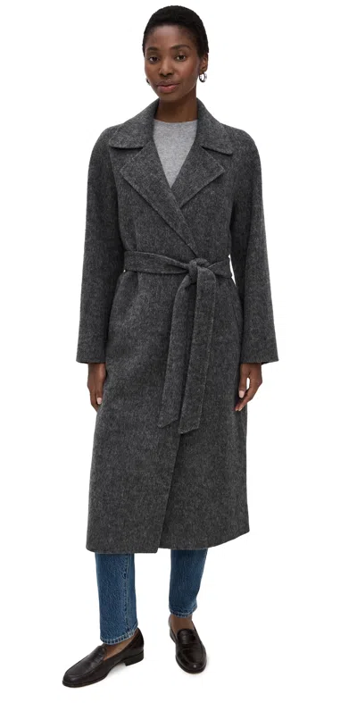 Alex Mill Georgia Wrap Coat In Wool Alpaca Dark Grey In Gray