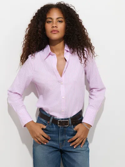 Alex Mill Gracie Striped Shirt In Poplin In Pink