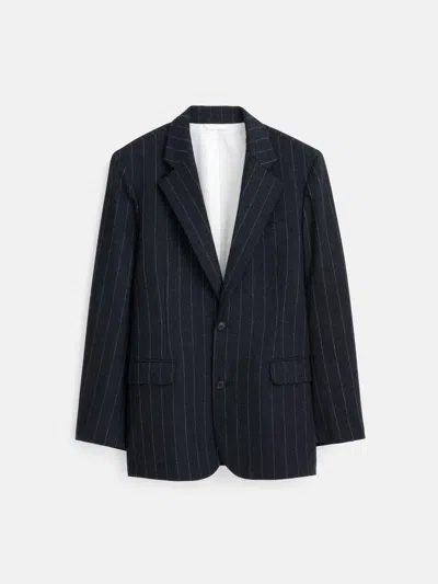 Alex Mill Grant Blazer In Chalk Stripe In Charcoal