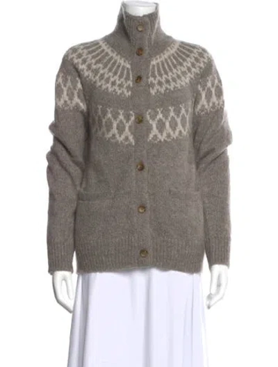 Pre-owned Alex Mill Graphic Print Turtleneck Sweater In Brown