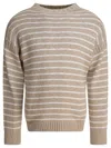 Alex Mill Harbor Stripe Sweater In Cotton In Brown