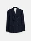 Alex Mill Henry Double Breasted Blazer In Wool Flannel In Navy