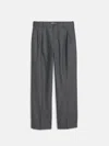 Alex Mill Henry Pleated Trouser In Wool Flannel In Charcoal
