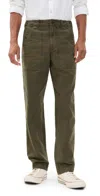 Alex Mill Herringbone Field Pant Deep Moss In Green