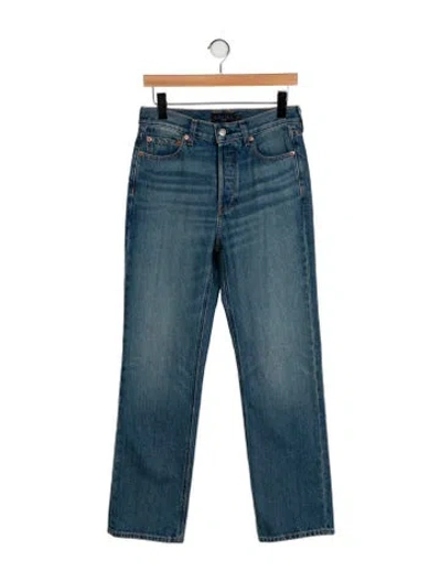 Pre-owned Alex Mill High-rise Straight Leg Jeans In Blue