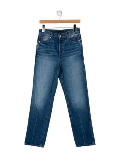 Pre-owned Alex Mill High-rise Straight Leg Jeans In Blue