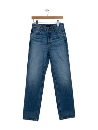 Pre-owned Alex Mill High-rise Straight Leg Jeans In Blue