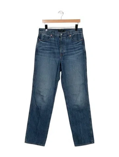 Pre-owned Alex Mill High-rise Straight Leg Jeans In Blue