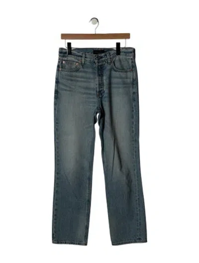 Pre-owned Alex Mill High-rise Straight Leg Jeans In Blue