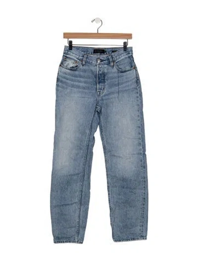 Pre-owned Alex Mill High-rise Straight Leg Jeans In Blue