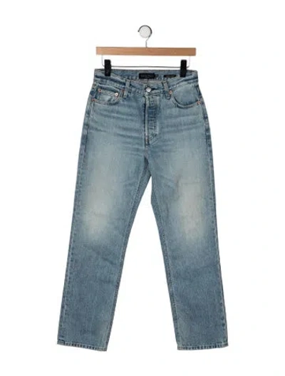 Pre-owned Alex Mill High-rise Straight Leg Jeans In Blue