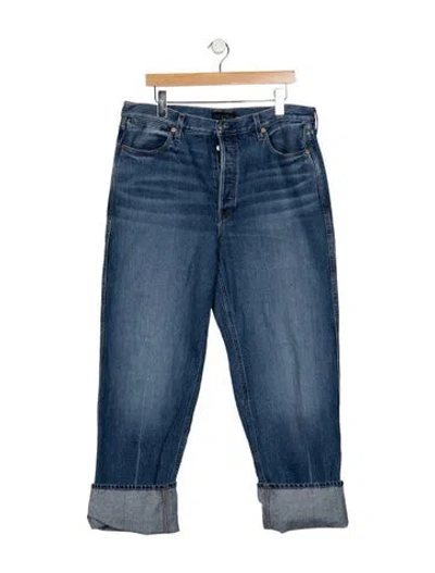 Pre-owned Alex Mill High-rise Straight Leg Jeans In Blue