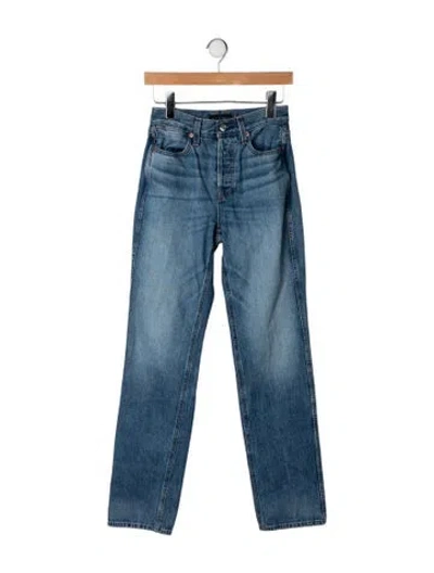 Pre-owned Alex Mill High-rise Straight Leg Jeans In Blue