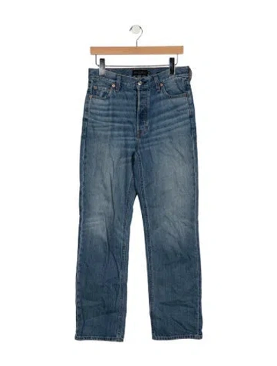 Pre-owned Alex Mill High-rise Straight Leg Jeans In Blue