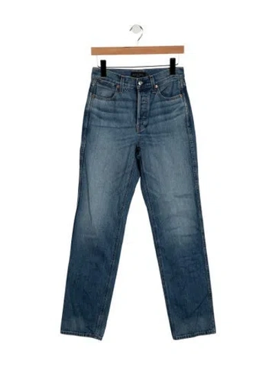 Pre-owned Alex Mill High-rise Straight Leg Jeans In Blue