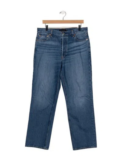 Pre-owned Alex Mill High-rise Straight Leg Jeans In Blue