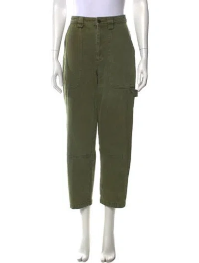 Pre-owned Alex Mill High-rise Straight Leg Jeans In Green