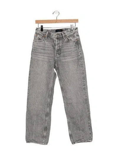 Pre-owned Alex Mill High-rise Straight Leg Jeans In Grey