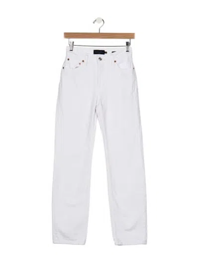 Pre-owned Alex Mill High-rise Straight Leg Jeans In White