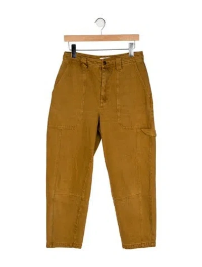 Pre-owned Alex Mill High-rise Straight Leg Jeans In Yellow