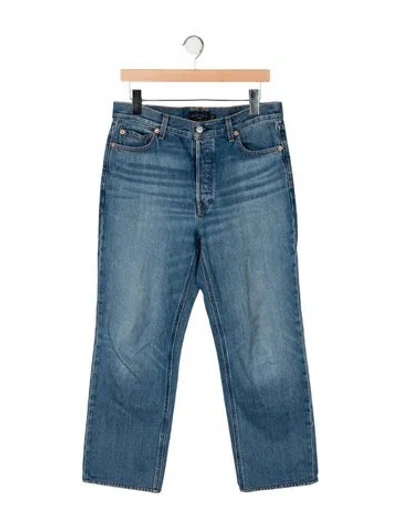 Pre-owned Alex Mill High-rise Wide Leg Jeans In Blue
