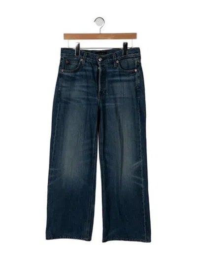 Pre-owned Alex Mill High-rise Wide Leg Jeans In Blue