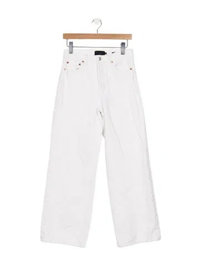 Pre-owned Alex Mill High-rise Wide Leg Jeans In White