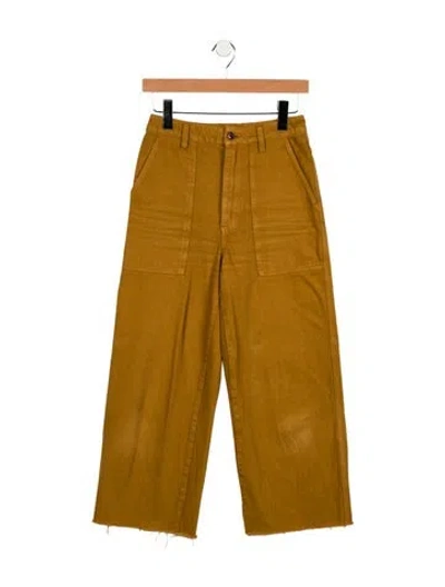 Pre-owned Alex Mill High-rise Wide Leg Jeans In Yellow