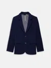 Alex Mill Holiday Things Annette Blazer In Wool Crepe In Evening Blue