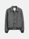 Alex Mill Houndstooth Bomber In Charcoal