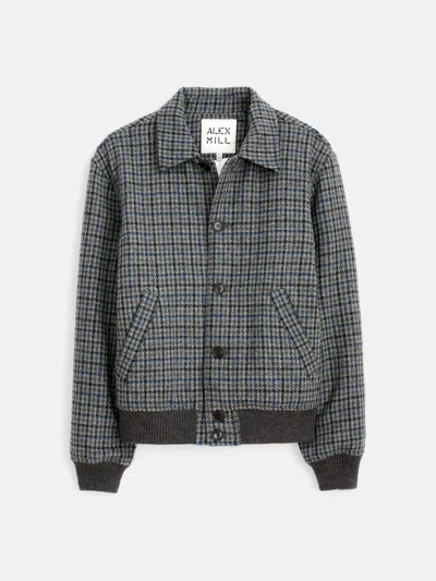 Alex Mill Houndstooth Bomber In Charcoal
