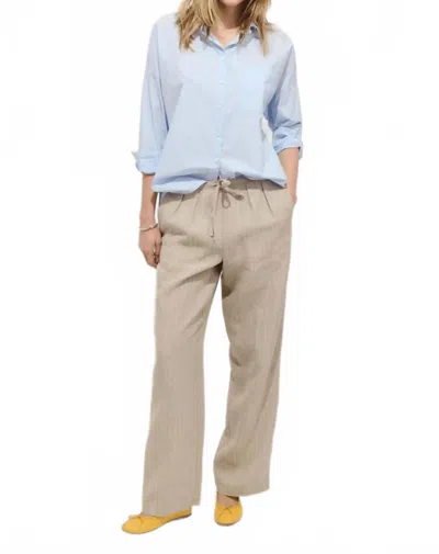 Alex Mill Hudson Pinstripe Pant In Linen In Nude