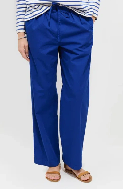 Alex Mill Hudson Pleated Wide Leg Cotton Twill Pants In Blue
