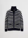 Alex Mill Jack Cable Sweater In Stripe In Navy/ivory
