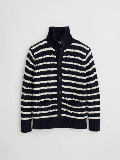 Alex Mill Jack Cable Sweater In Stripe In Navy/ivory