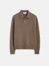 Alex Mill Jacob Polo Sweater In Cashmere In Heather Walnut