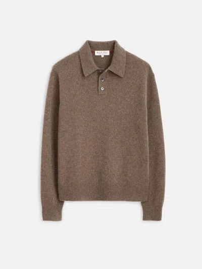 Alex Mill Jacob Polo Sweater In Cashmere In Heather Walnut