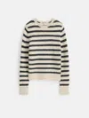 Alex Mill Jaime Striped Merino Wool-blend Sweater In White/ash
