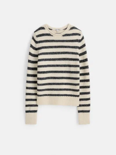 Alex Mill Jaime Striped Sweater In White/ash