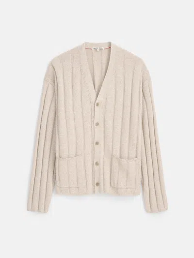 Alex Mill James Cardigan In Cotton Linen In Marled Sand